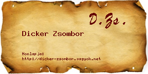 Dicker Zsombor névjegykártya